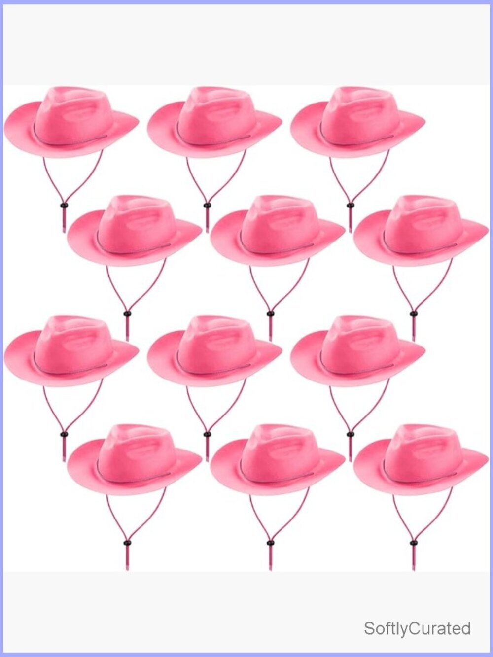 12 Pack Plastic Felt Cowboy Cowgirl Hat Set for Western Party Costume